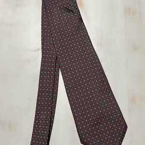 J. Crew Gray and Red Patterned Silk Tie